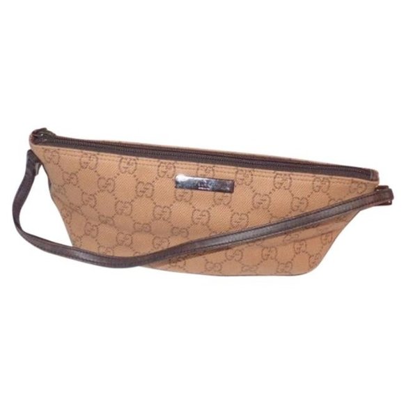 Gucci Vintage Hobo Style Bag Rusty Orange Large G Logo Print Canvas - Picture 1 of 8